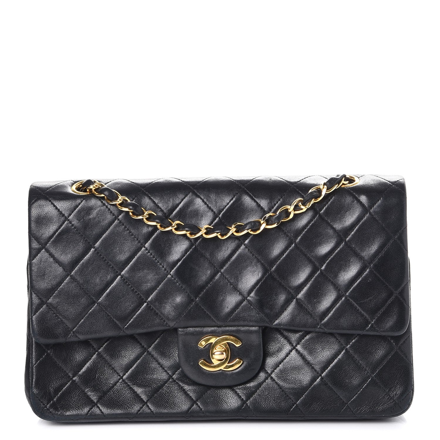 Chanel Lambskin Quilted Medium Double Flap Black 1 of 9