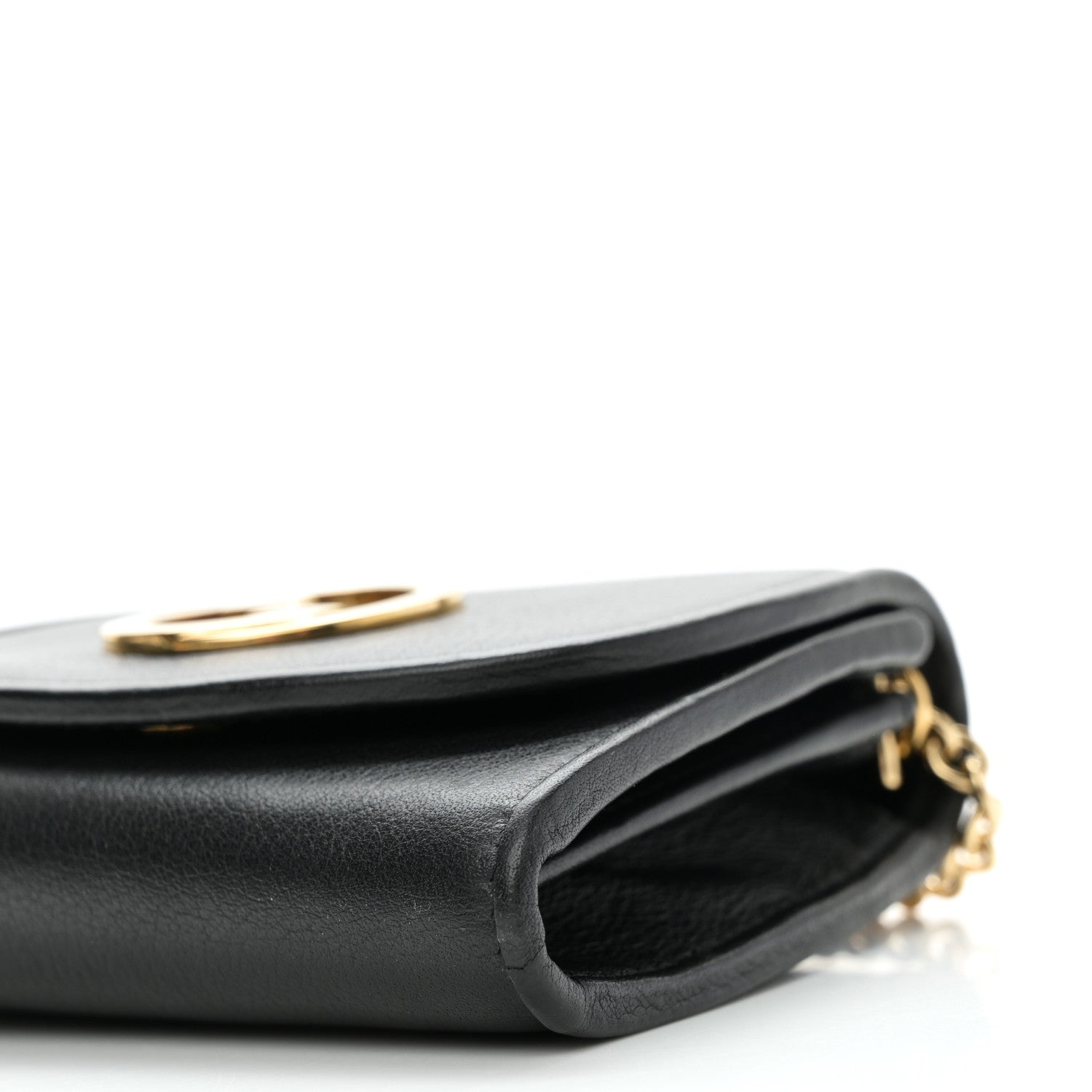 Gucci Roxy Calfskin Medium Blondie Chain Wallet Black 1740555