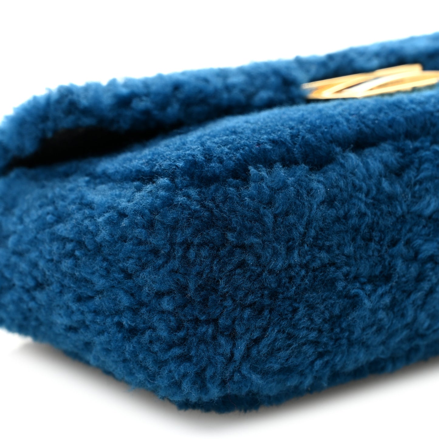 Shearling Nappa Mini Be Baguette Shoulder Bag Blue Black