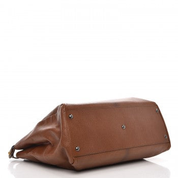 Fendi Goatskin Zucca Large Peekaboo Iconic Satchel Cuoio Tobacco Moro 21 of 24