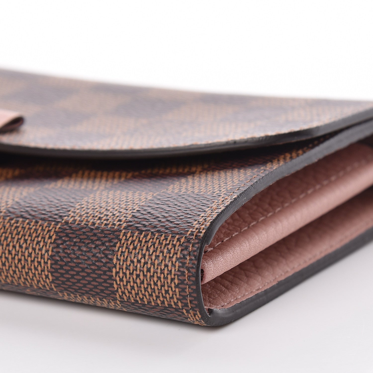 Louis Vuitton Damier Ebene Croisette Chain Wallet Rose Ballerine 9 of 10