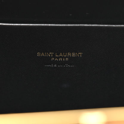 Saint Laurent Nappa Patent Calfskin Two-Toned Gaia Shoulder Bag Sea Salt Black 11 of 23