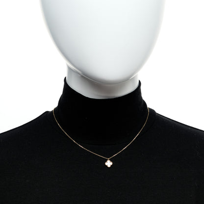 Van Cleef & Arpels 18K Yellow Gold Mother of Pearl Sweet Alhambra Pendant Necklace 2 of 6