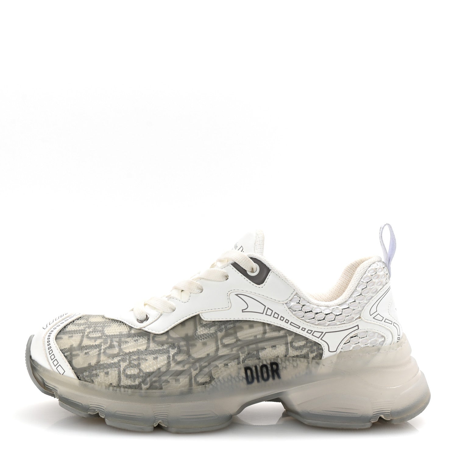 Christian Dior Technical Fabric Rubber Oblique Dior Vibe Sneakers 38 Gray 1 of 9