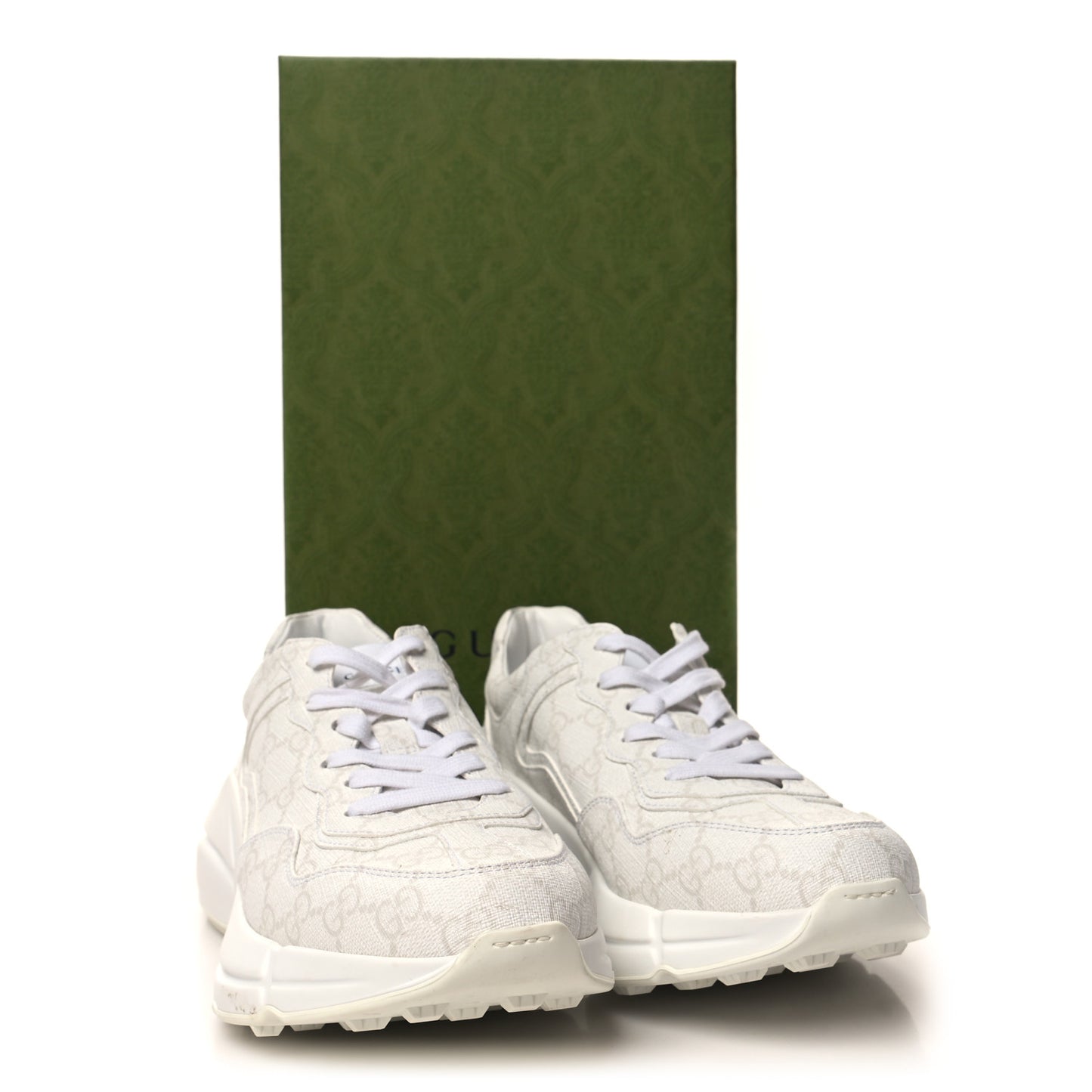 GG Supreme Monogram Womens Rhyton Sneakers 39 White