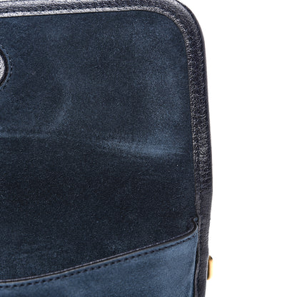Gucci Suede Web Small Neo Vintage Double Flap Messenger Bag Blue 11 of 13