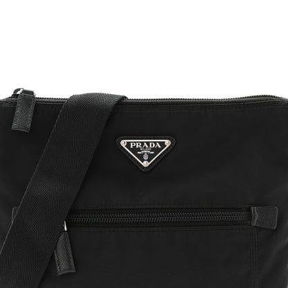Prada Tessuto Nylon Saffiano Flat Messenger Bag  Black 17 of 21