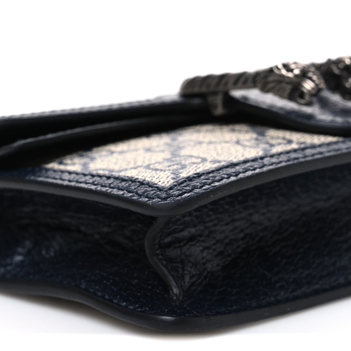 GG Supreme Monogram Textured Dollar Calfskin Super Mini Dionysus Shoulder Bag Beige Blue