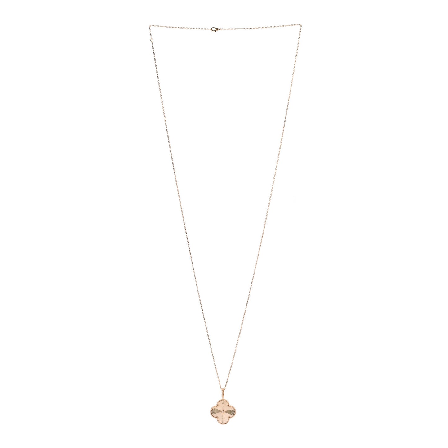 18K Yellow Gold Guilloche Magic Alhambra Long Necklace