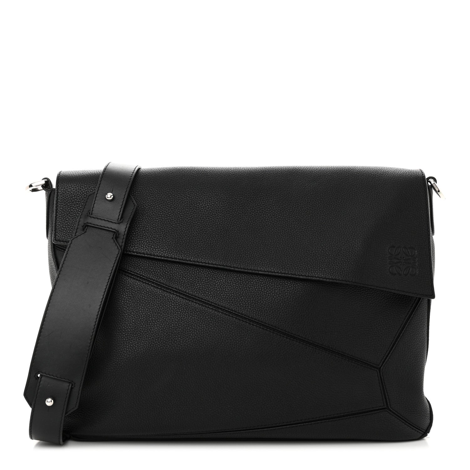 Loewe Calfskin Puzzle Messenger Bag Black 1 of 13