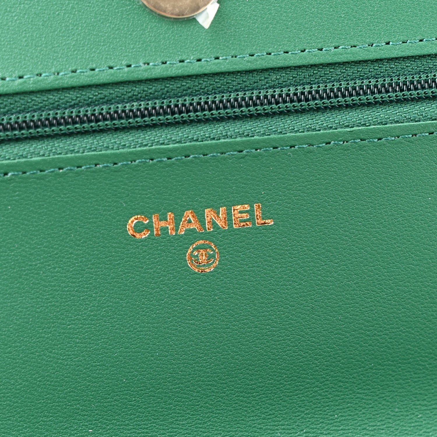 Chanel Lambskin Quilted Wallet On Chain WOC Green 6 of 12