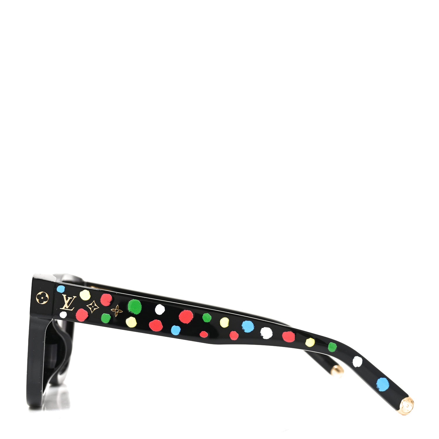 Louis Vuitton LV X YK Acetate Painted Dots Sunglasses Z1903E Black Multicolor 3 of 7