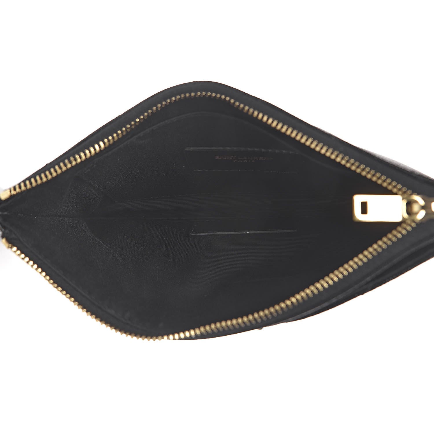Saint Laurent Grain De Poudre Chevron Monogram Bill Pouch Black 5 of 8