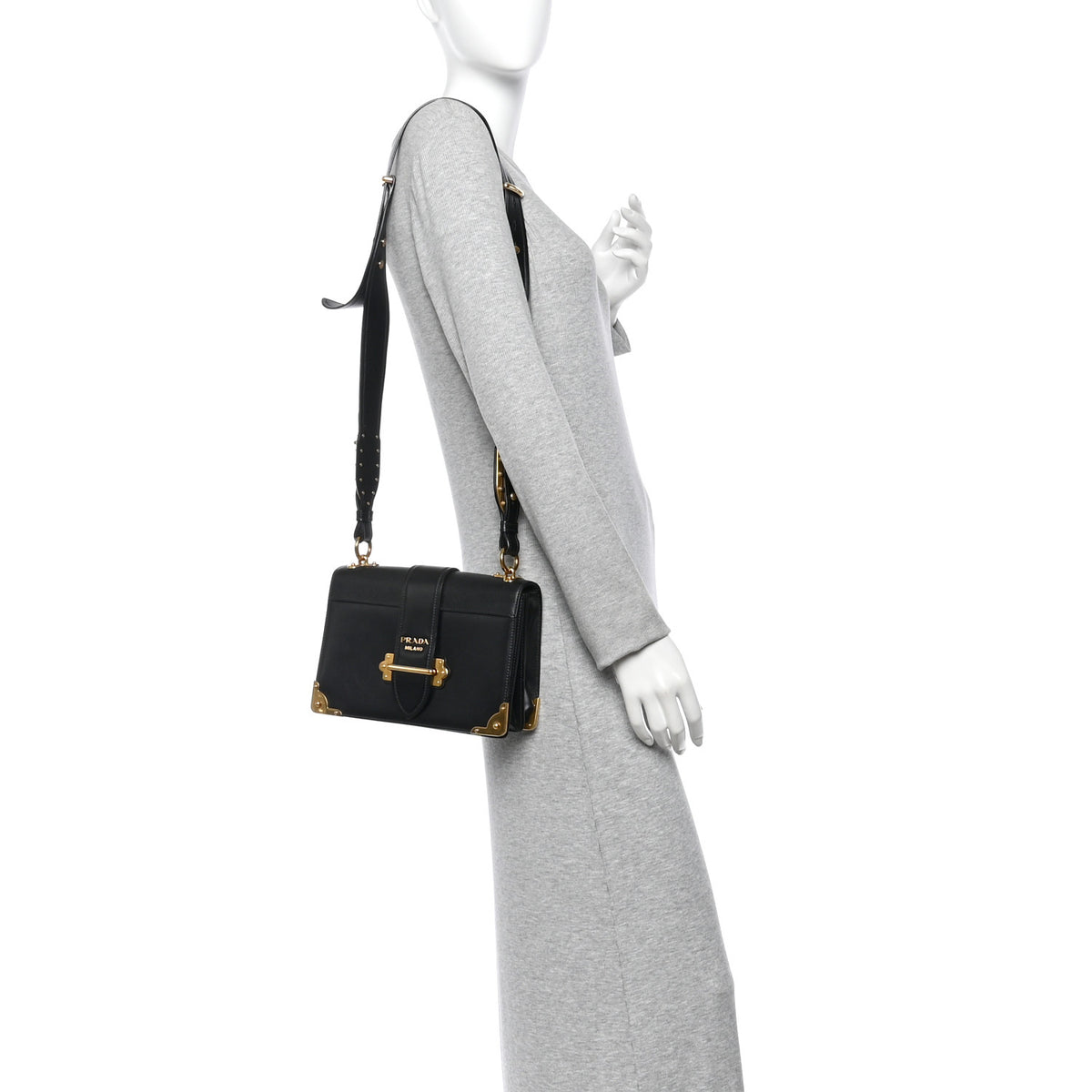 City Calf Saffiano Large Cahier Bag Black