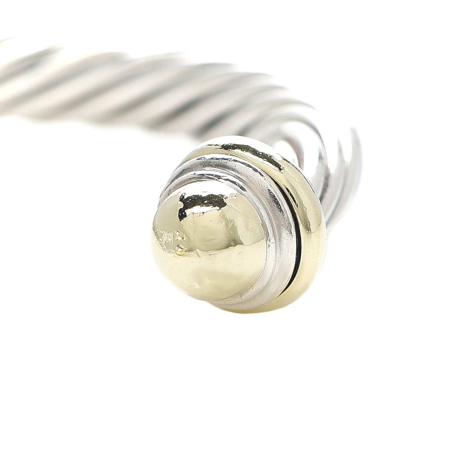 Sterling Silver 14K Yellow Gold 7mm Cable Classics Bracelet