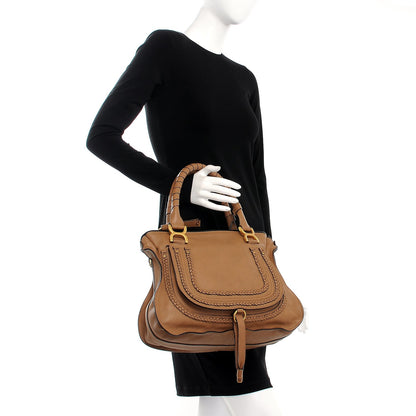 Chloe Calfskin Braided Medium Marcie Satchel Nut 2 of 7