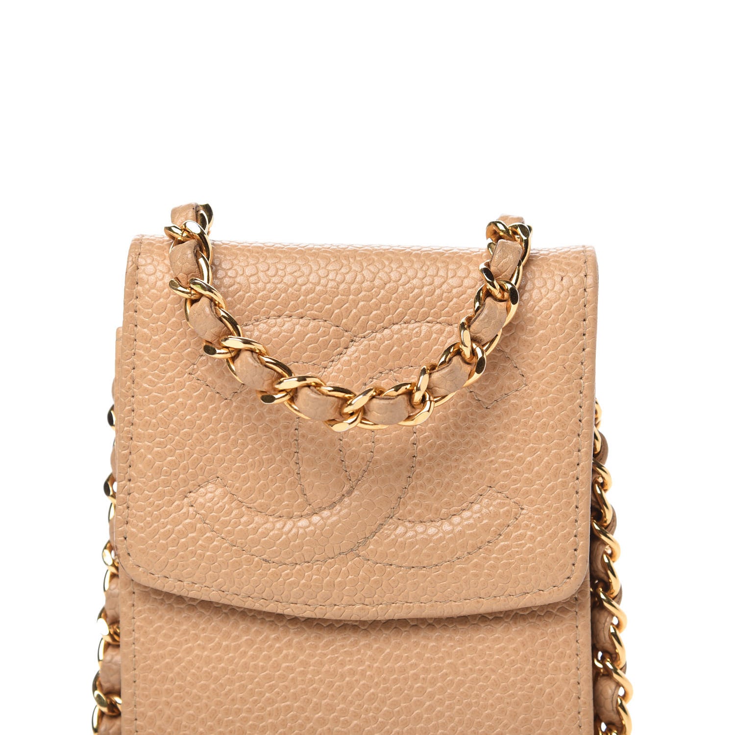 Chanel Caviar CC Phone Holder Crossbody Beige 10 of 10
