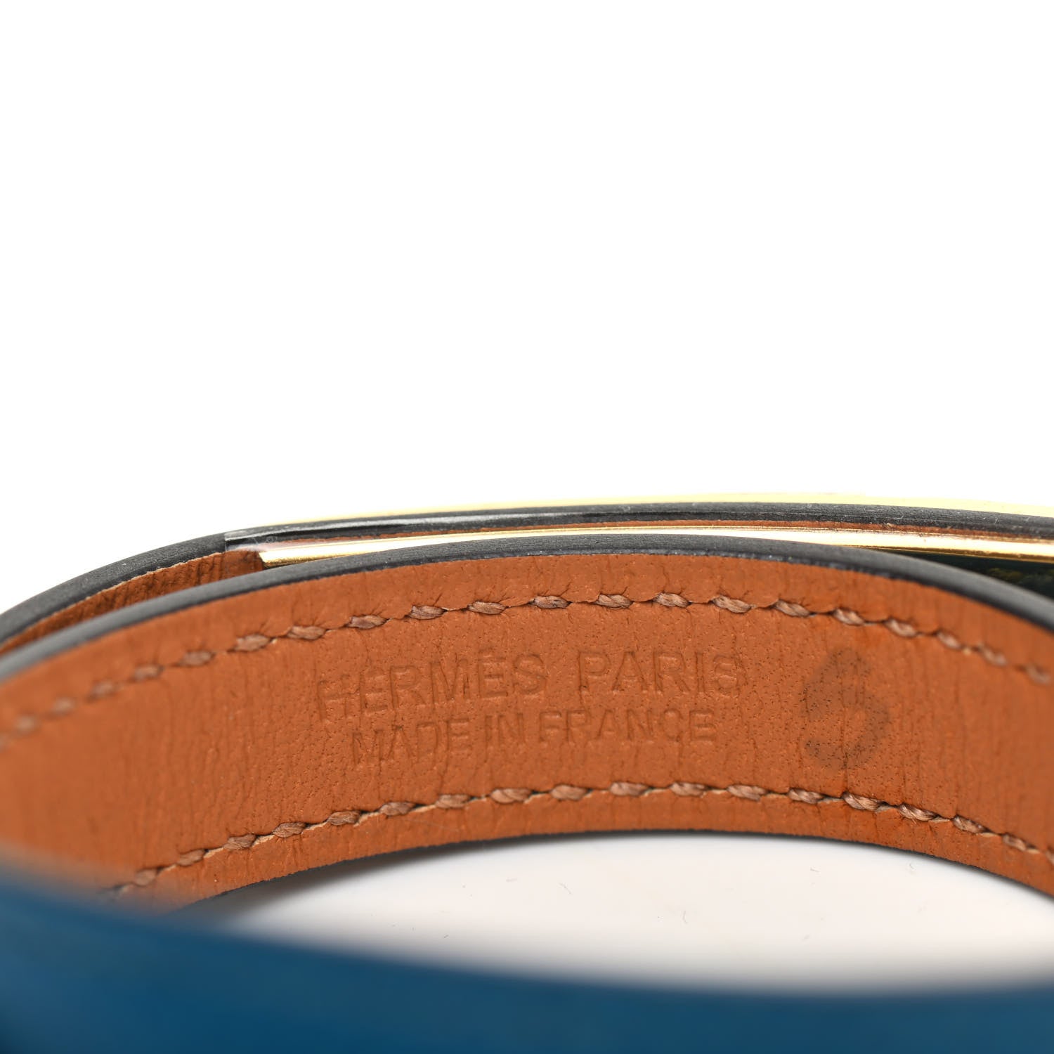 Hermes Epsom Rivale Double Tour Bracelet S Bleu Izmir 4 of 5