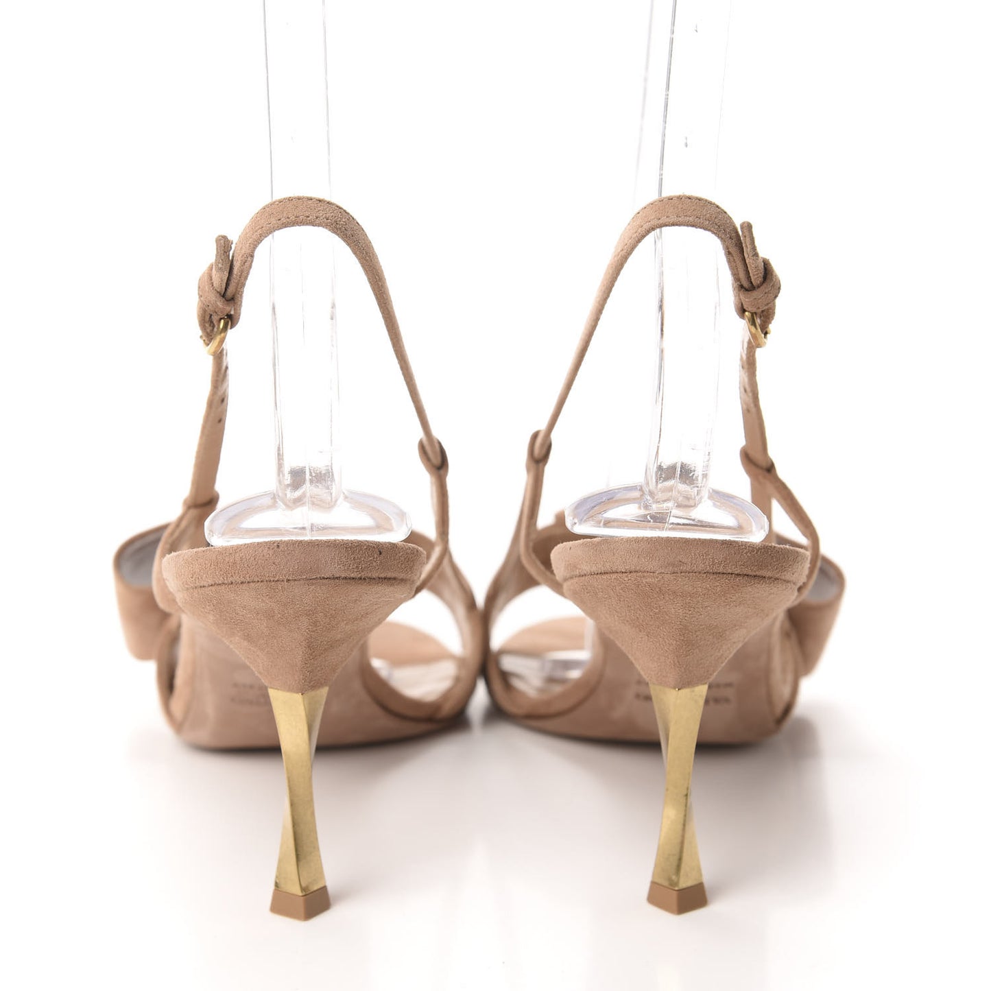 Suede Bowow Slingback Pumps 39.5 Beige