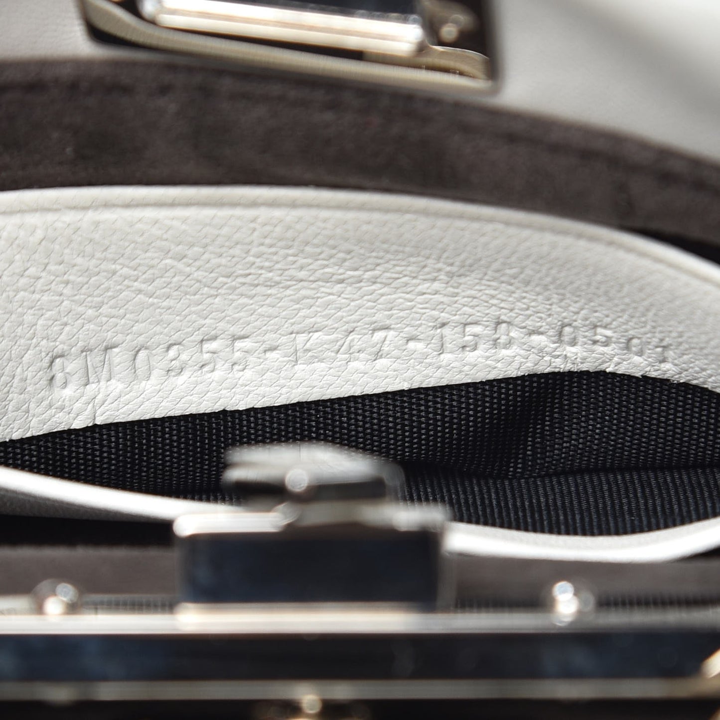 Shiny Nappa Micro Peekaboo Iconic Satchel White