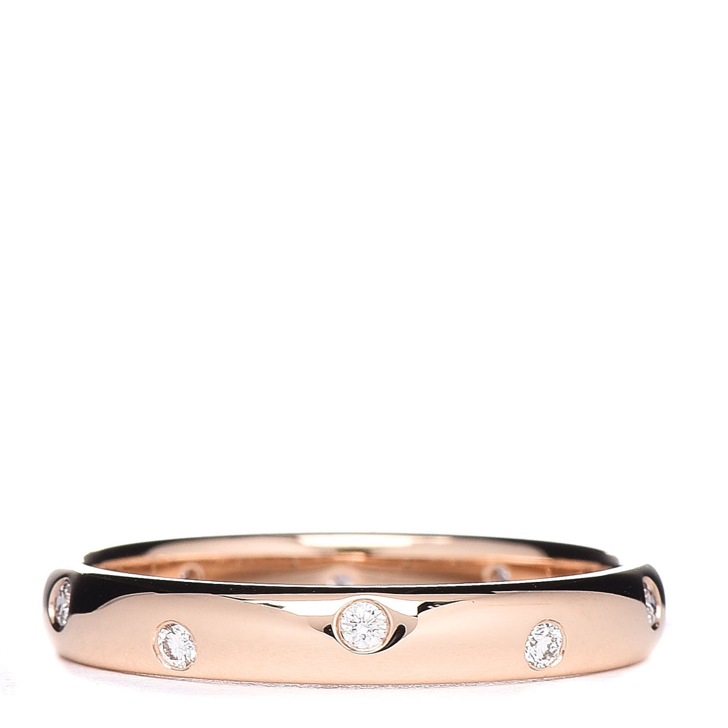 18K Rose Gold Diamond 3mm Etoile Band Ring 52 6