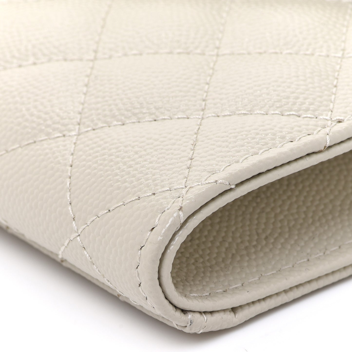 Grain De Poudre Textured Mixed Matelasse Triquilt Monogram Clutch Blanc Vintage