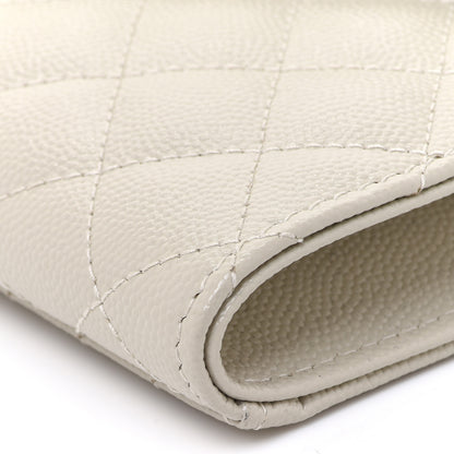 Saint Laurent Grain De Poudre Textured Mixed Matelasse Triquilt Monogram Clutch Blanc Vintage 10 of 13