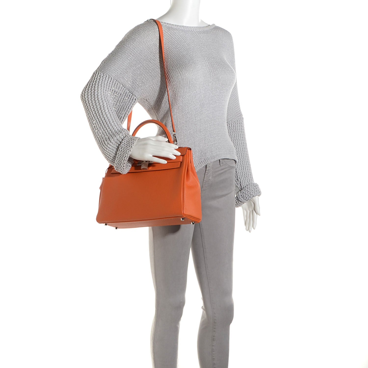 Hermes Togo Kelly Retourne 32 Orange 2 of 22