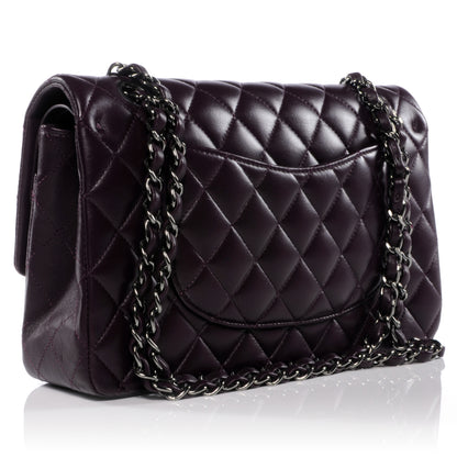 Chanel Lambskin Medium Double Flap Plum 3 of 10