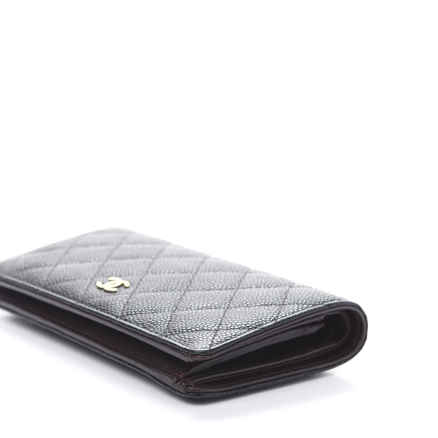 Caviar Quilted Yen Wallet Black