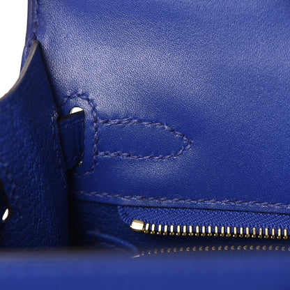 Hermes Tadelakt Kelly Sellier 25 Bleu Electrique 8 of 33
