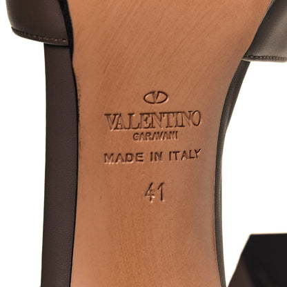 Valentino Garavani Calfskin Ankle Strap Sandals 41 Brown 6 of 11