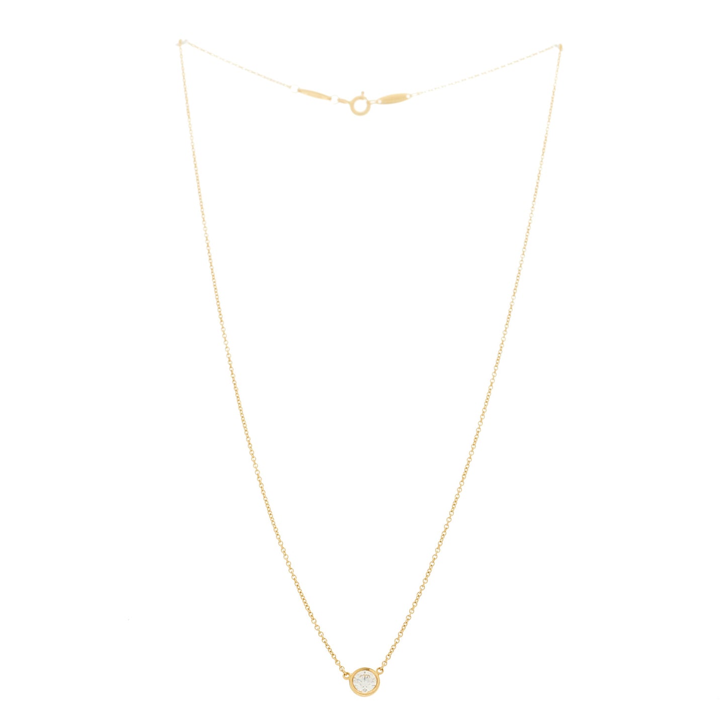 18K Yellow Gold Diamond .43ct Elsa Peretti Diamonds by the Yard Pendant Necklace