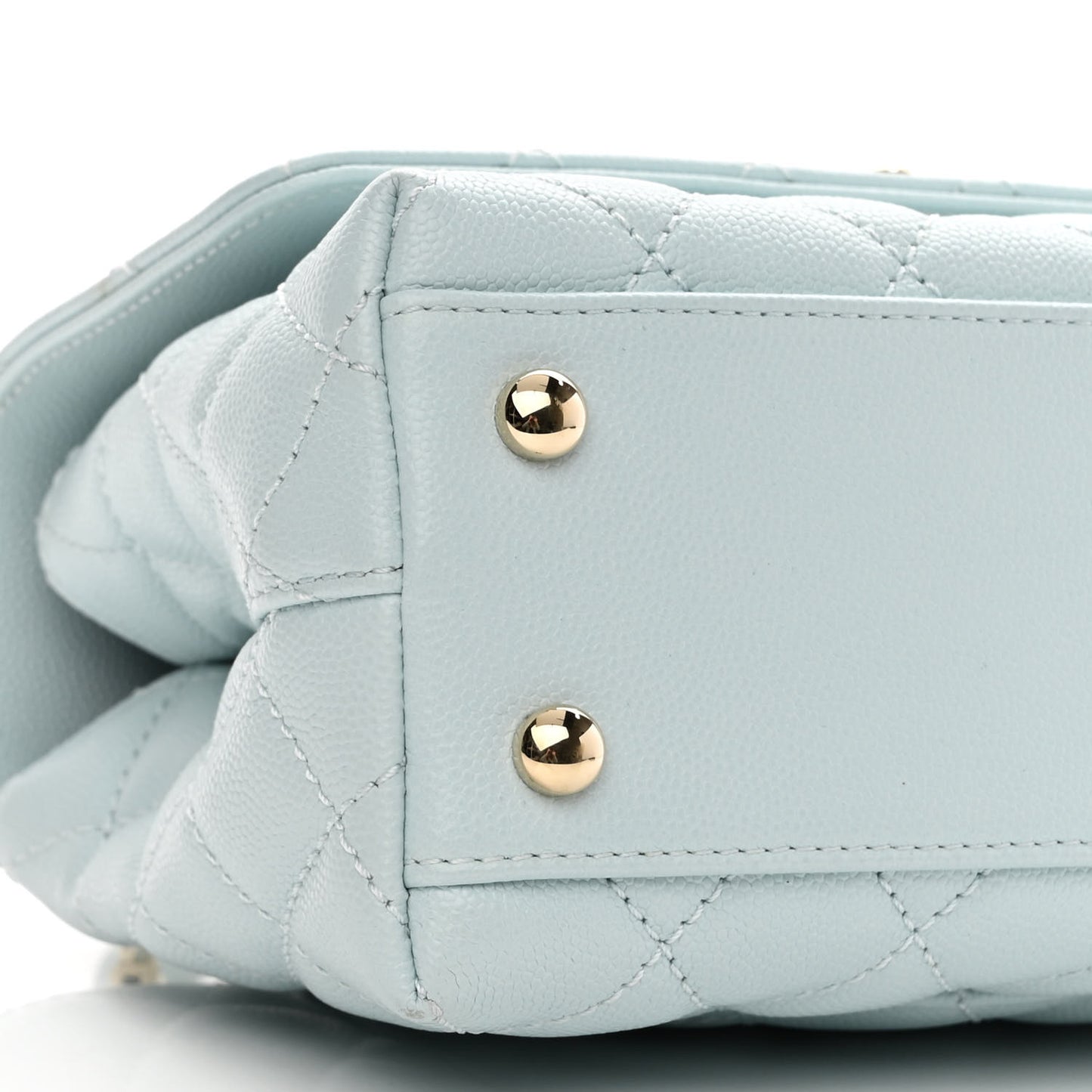 Caviar Quilted Mini Coco Handle Flap Light Blue