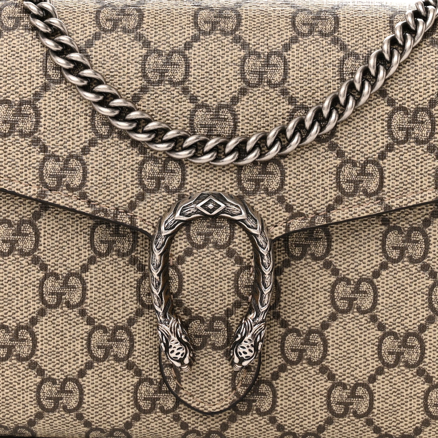 Gucci GG Supreme Monogram Mini Dionysus Chain Wallet Beige Taupe 9 of 12