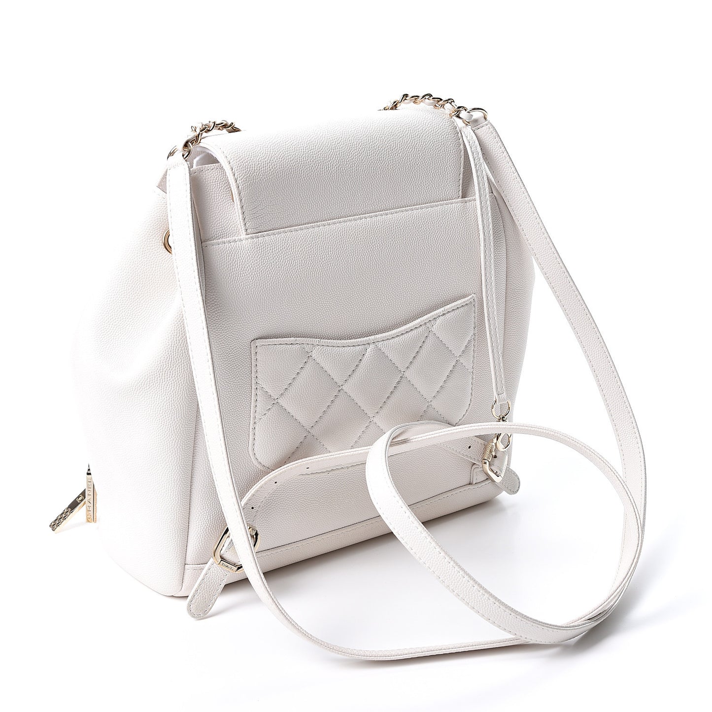 Caviar Quilted Business Affinity Backpack White