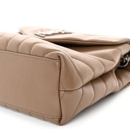 Saint Laurent Calfskin Y Quilted Monogram Small Loulou Chain Satchel Dark Beige 10 of 10