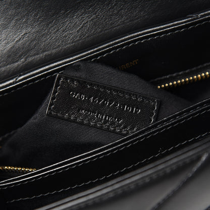 Saint Laurent Calfskin Y Quilted Monogram Toy Loulou Crossbody Bag Black 6 of 10