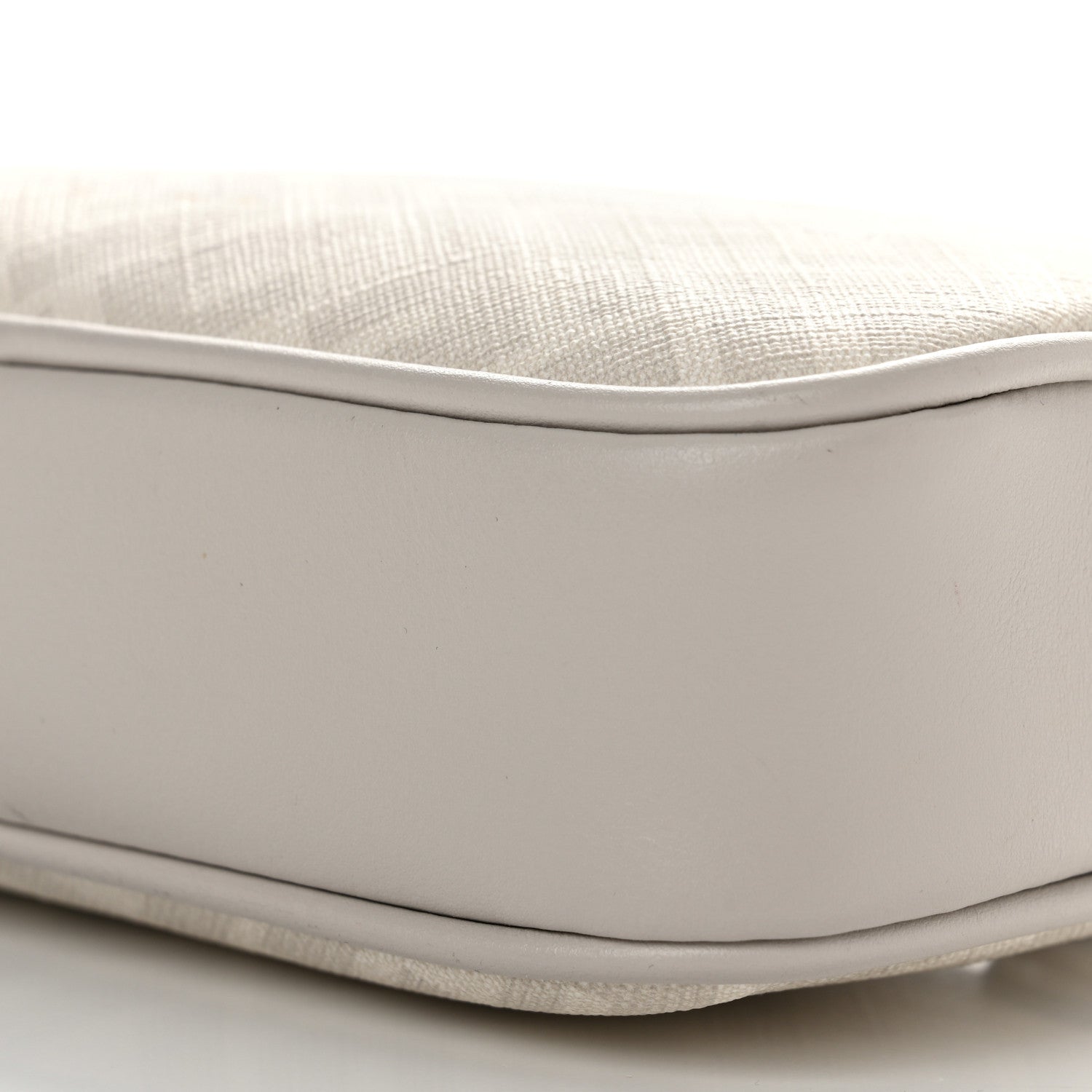 Fendi Shiny Glazed Fabric Vitello Cover FF 1974 Logo Small Camera Case Perla Ghiaia 11 of 13