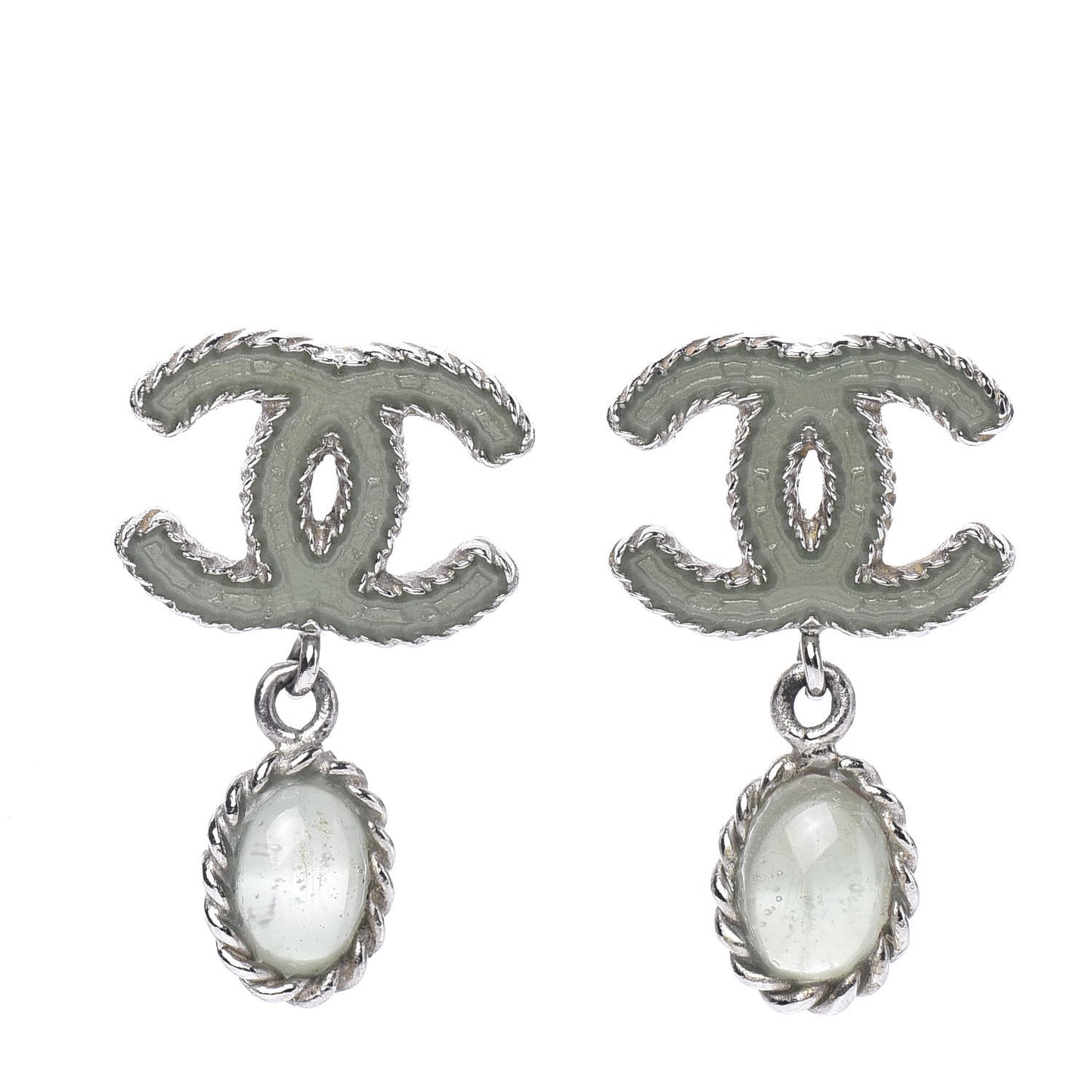 Resin CC Drop Earrings Blue