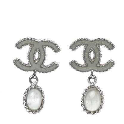 Chanel Resin CC Drop Earrings Blue 1 of 4