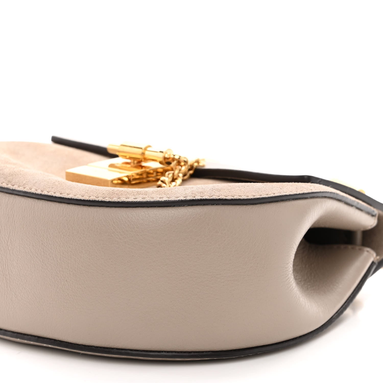 Chloe Suede Smooth Calfskin Mini Drew Shoulder Bag Motty Grey 9 of 9