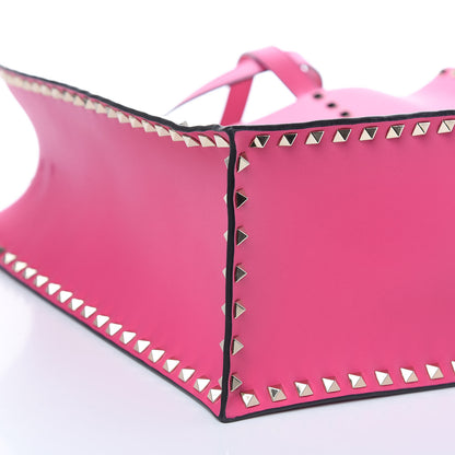 Valentino Garavani Calfskin Rockstud Vertical Tote Peony 7 of 8