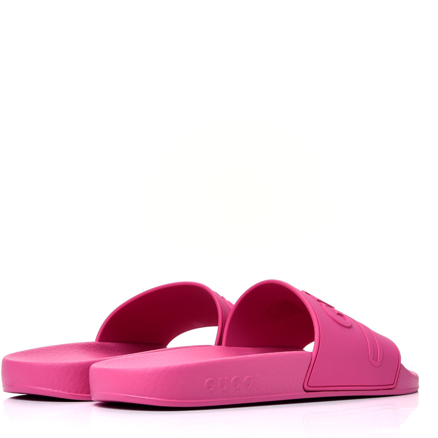 Gucci Rubber Womens Logo Slide Sandals 40 Fuchsia 4 of 9