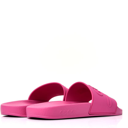 Gucci Rubber Womens Logo Slide Sandals 40 Fuchsia 4 of 9