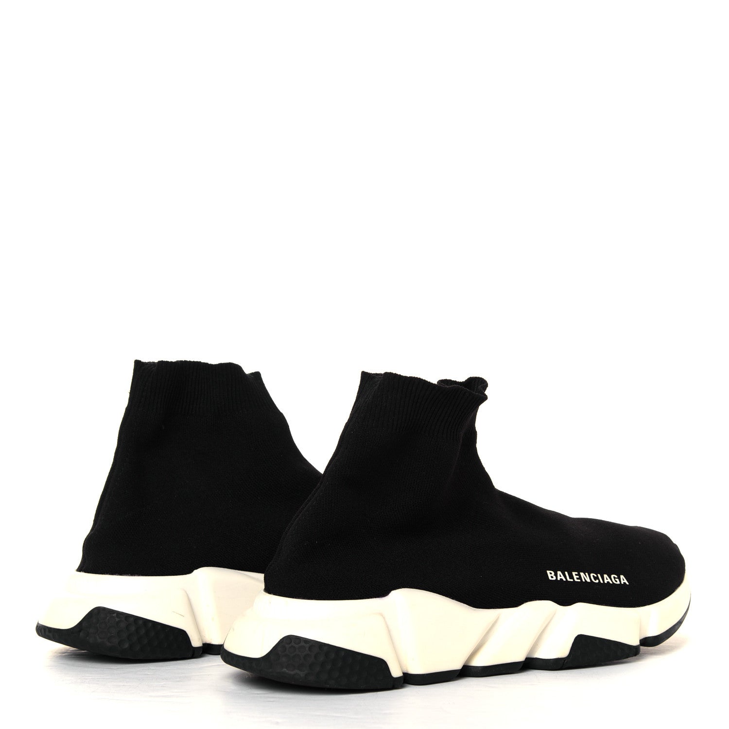 Balenciaga Neoprene Knit Womens Speed Sneakers 40 Black White 4 of 6