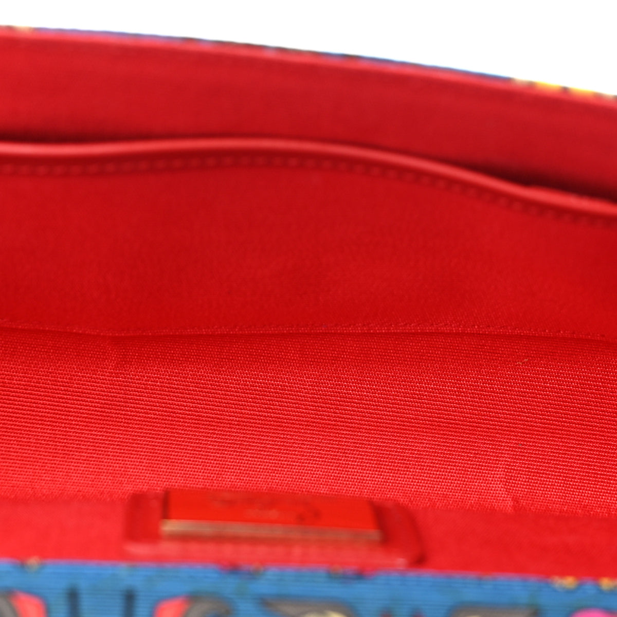 Christian Louboutin Cotton Canvas Afri Loubi Print Loubibow Clutch Blue 5 of 10