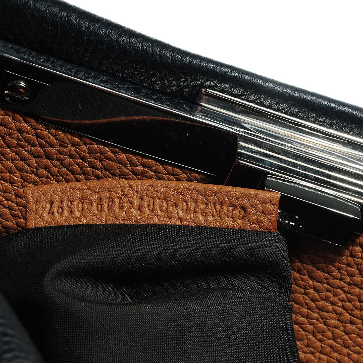 Cuoio Romano Selleria Bi-Color Large Peekaboo Iconic Satchel Black Mou