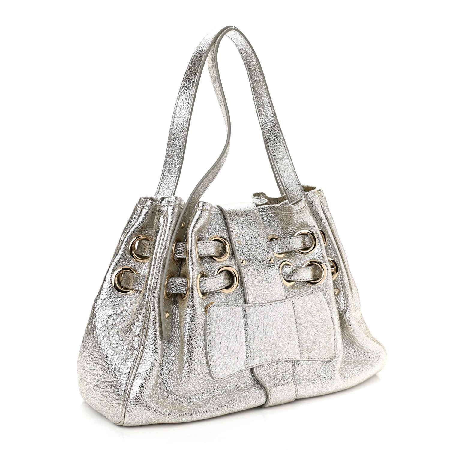 Jimmy Choo Metallic Calfskin Riki Bag Silver 3 of 11