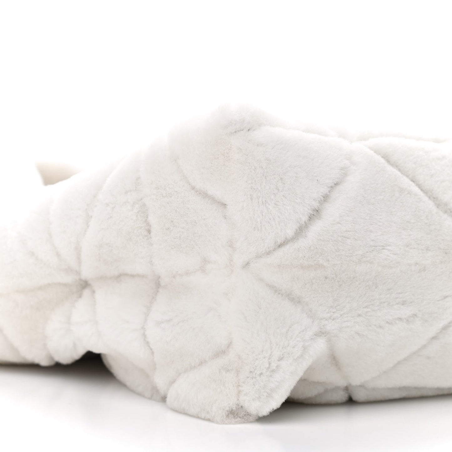 Shearling Nappa Triangle Quilted Patchwork System Tote White